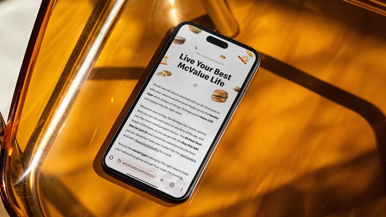 The McValue experience open on a phone